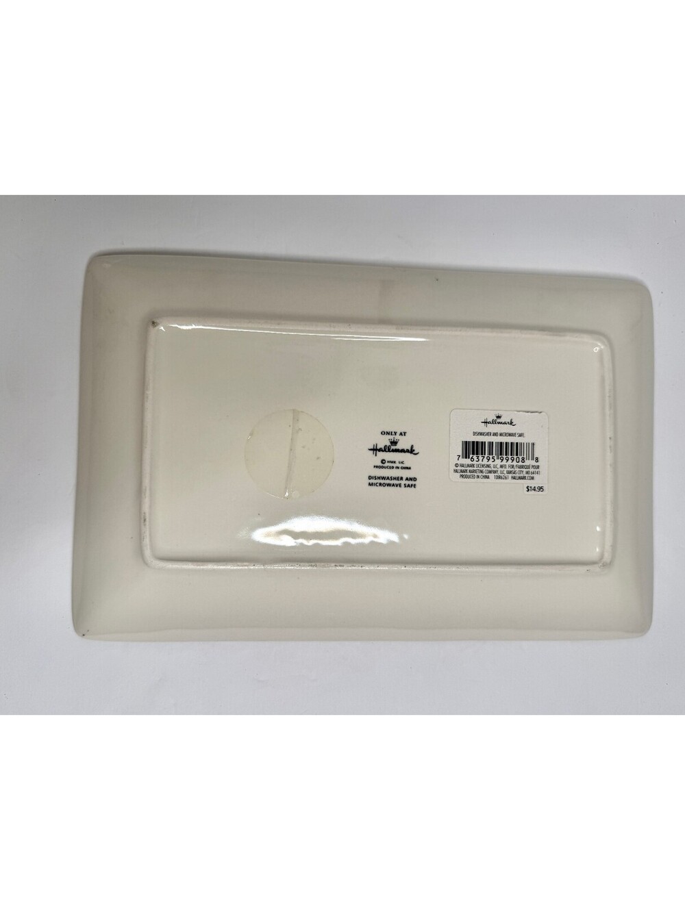 Hallmark Poinsettia Rectangular Ceramic Holiday Serving Platter - Picture 2 of 4